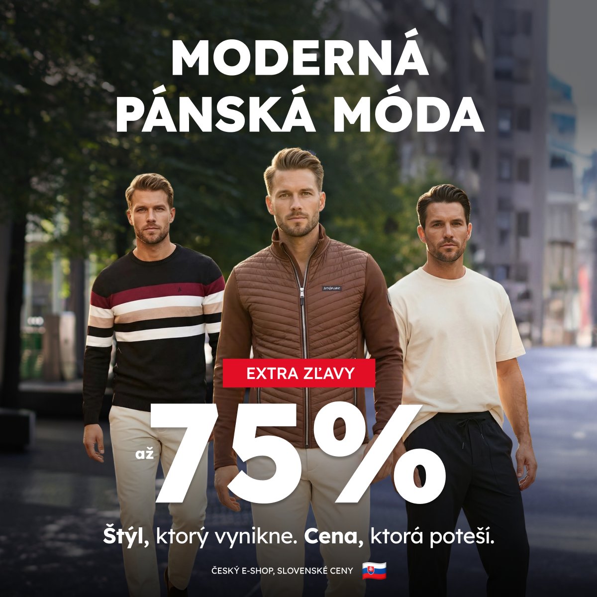 Promo banner — moderní pánská móda, SK trh